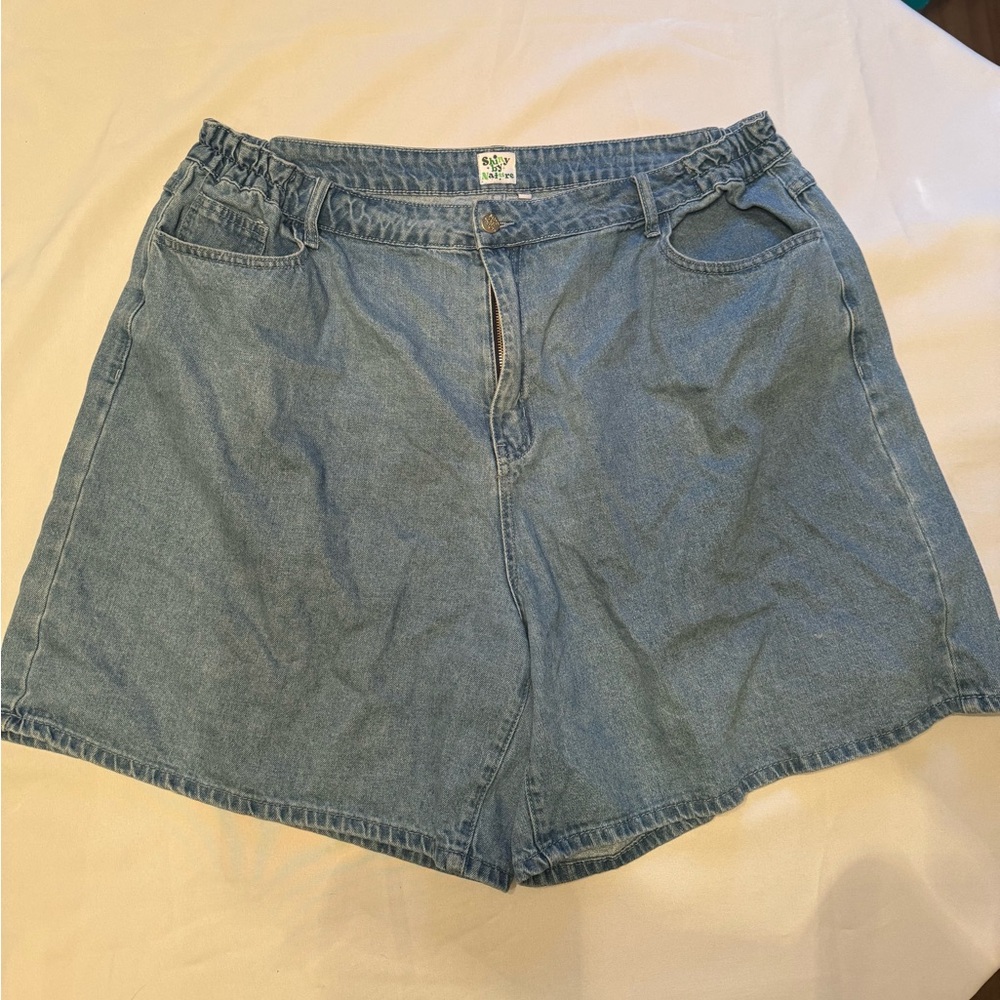 Shiny By Nature Blue Denim Women's Jean Shorts